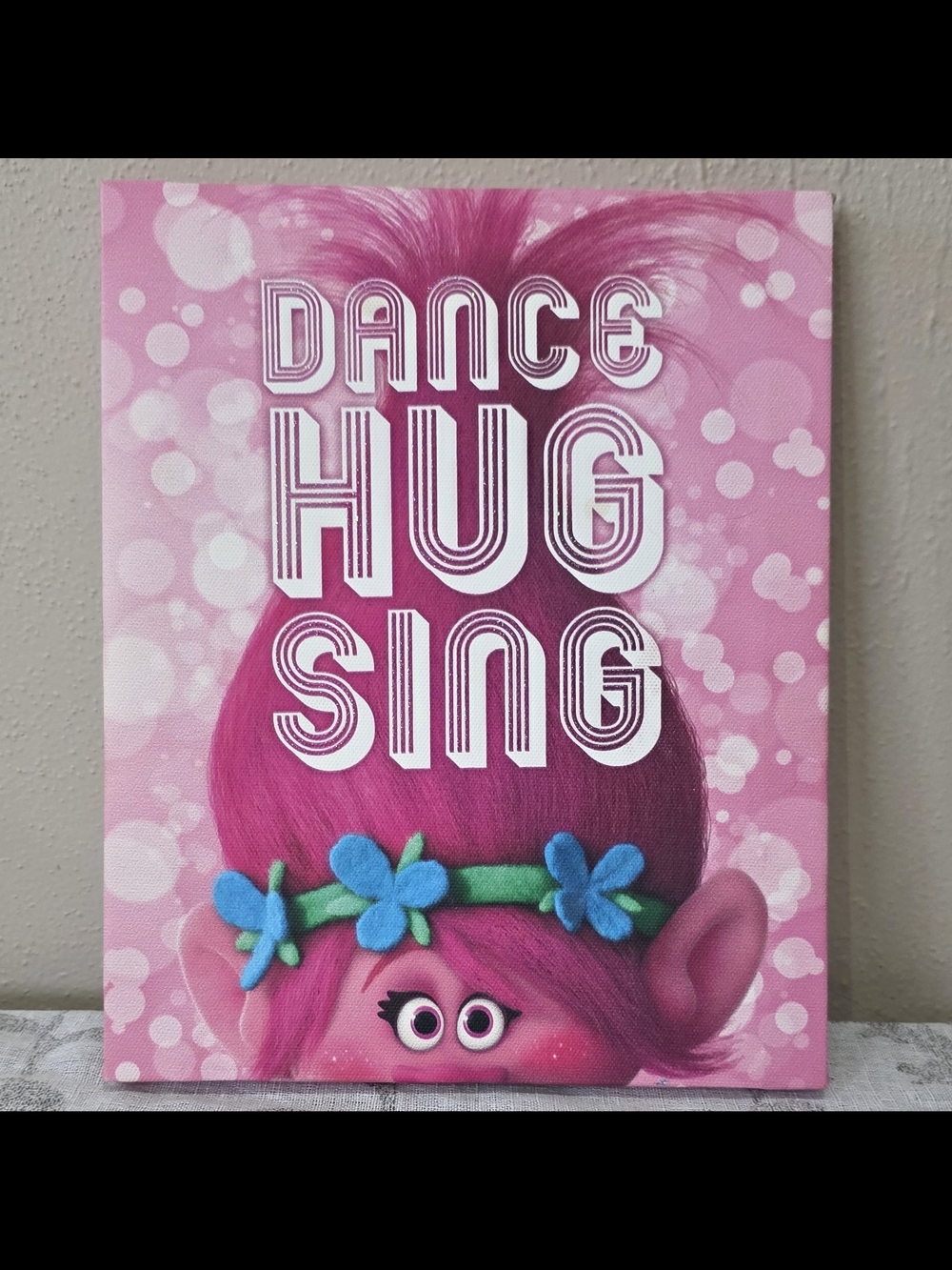 Hobby Lobby Pink 'Dance Hug Sing' Troll Wall Art